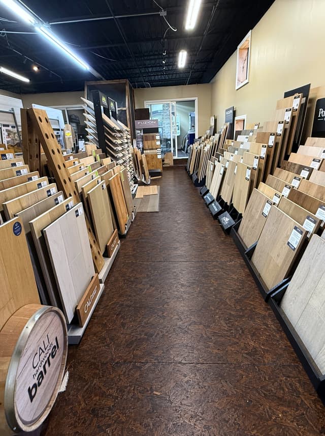 The appointment-only hardwood, engineered and luxury vinyl showroom at All Dimensions Flooring in Lenexa